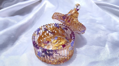 Purple Lavender Vintage Trinket Box - Jasmin Renee Art Video