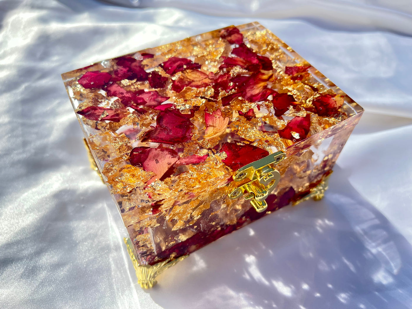 "Eternal Love" Golden Rose Jewelry Box