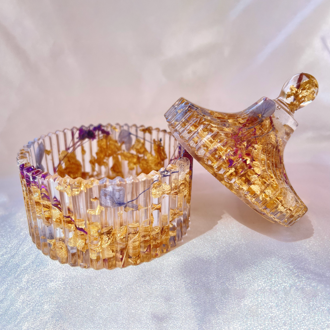 Purple Lavender Vintage Trinket Box - Jasmin Renee Art