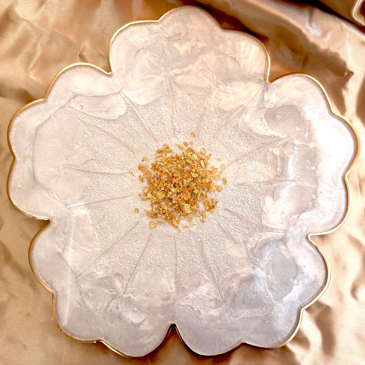 Flower Shape Tray with Coasters Set