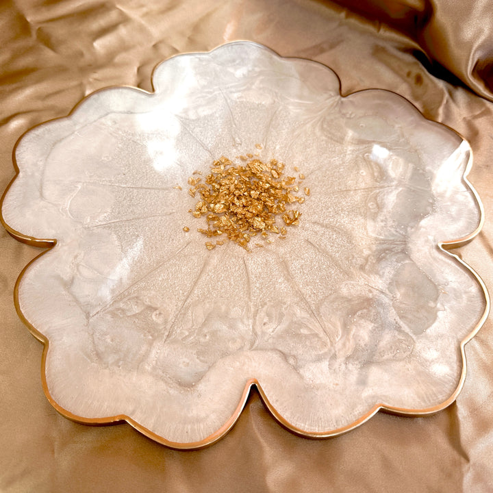 Flower Shape Tray with Coasters Set