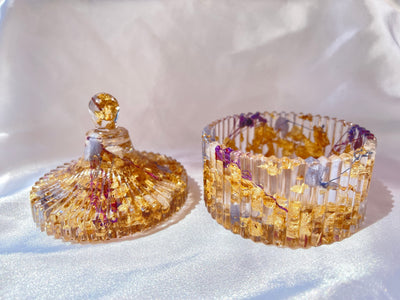 Purple Lavender Vintage Trinket Box - Jasmin Renee Art