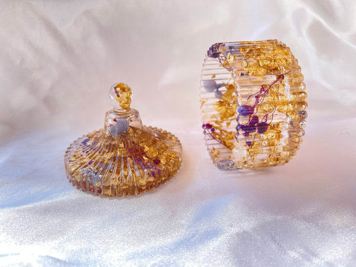 Purple Lavender Vintage Trinket Box - Jasmin Renee Art