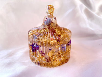 Purple Lavender Vintage Trinket Box - Jasmin Renee Art