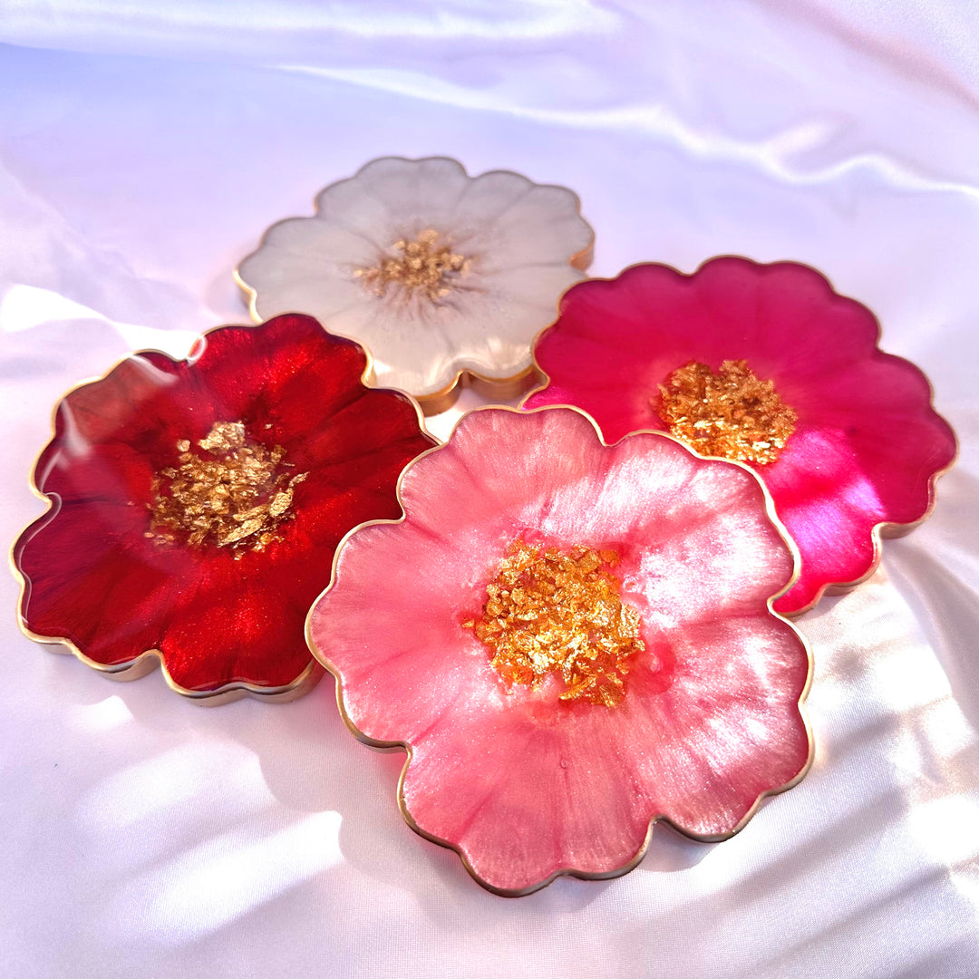 Valentines Day Coasters Set - Jasmin Renee Art 