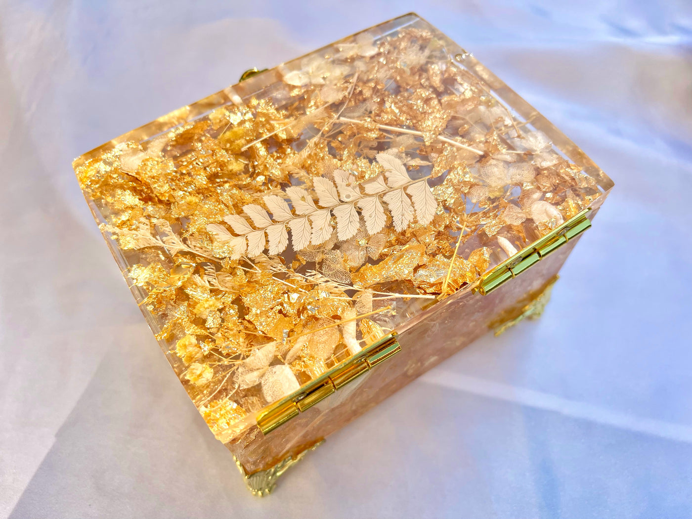 "Seraph" Golden White Beige Jewelry Box