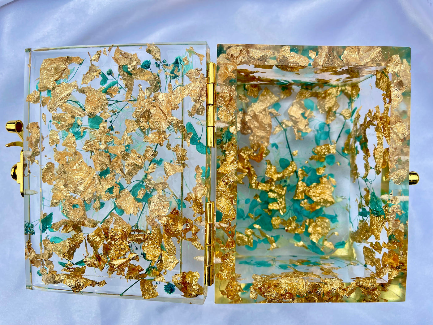 "Divine Love" Golden Aquamarine Jewelry Box