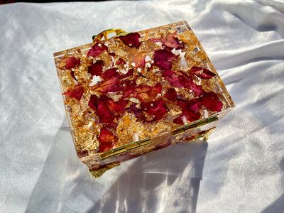 "Eternal Love" Golden Rose Jewelry Box